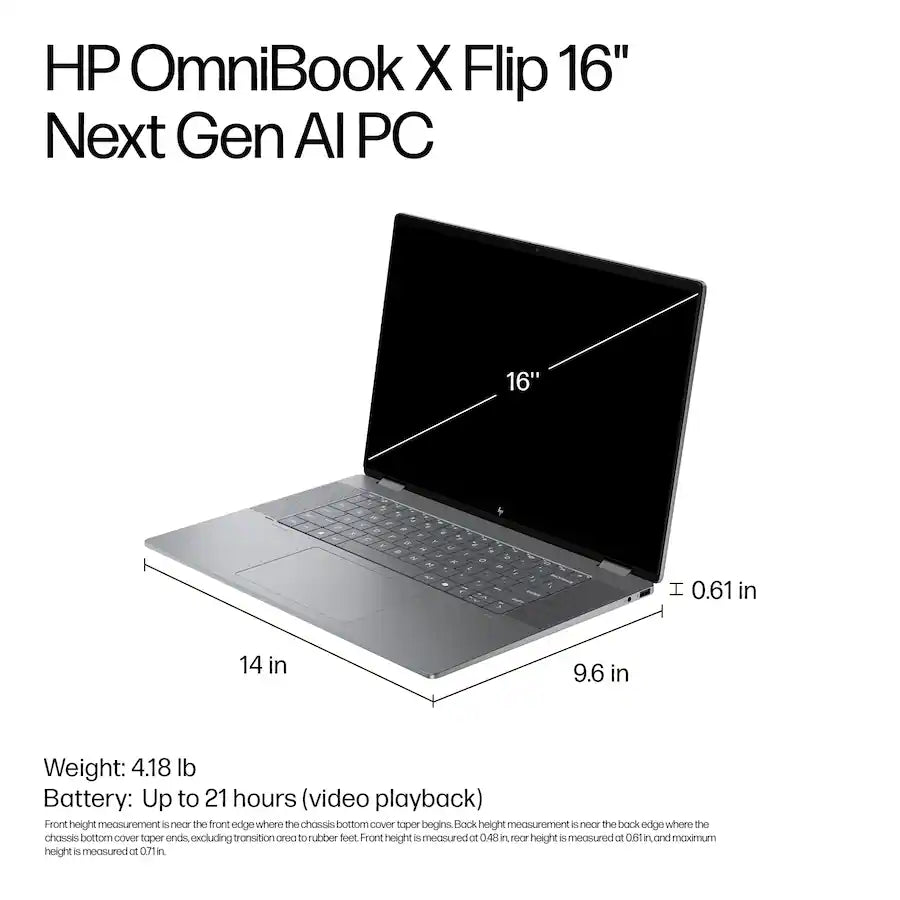 HP OmniBook X Flip 2-in-1 - 16" 2K Touch-Screen Laptop - AMD Ryzen AI 5 340 Processor - (16GB RAM - 512GB SSD)